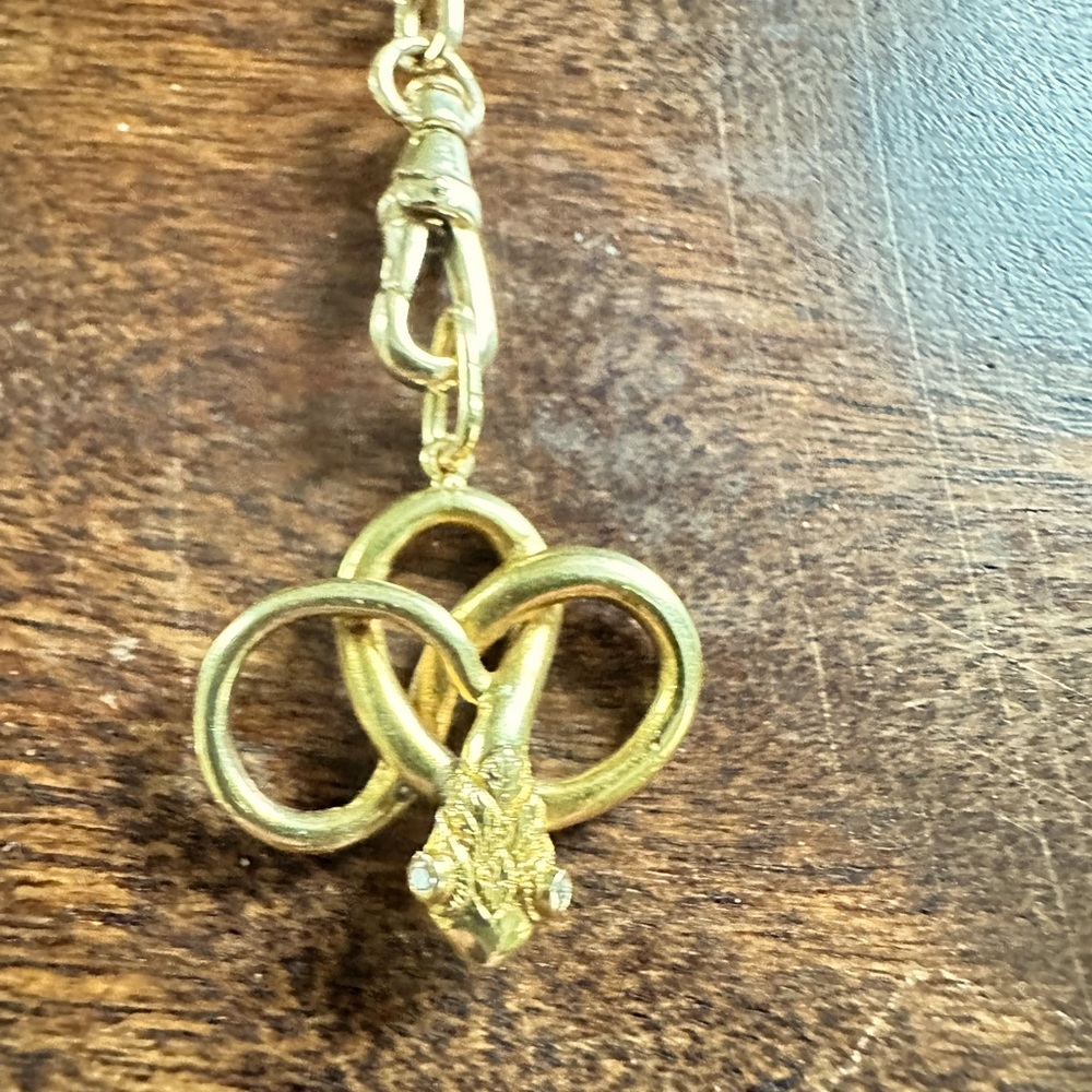 Zoe Chicco 11" 14k necklace with Lucille London antique 12k snake with Diamonds